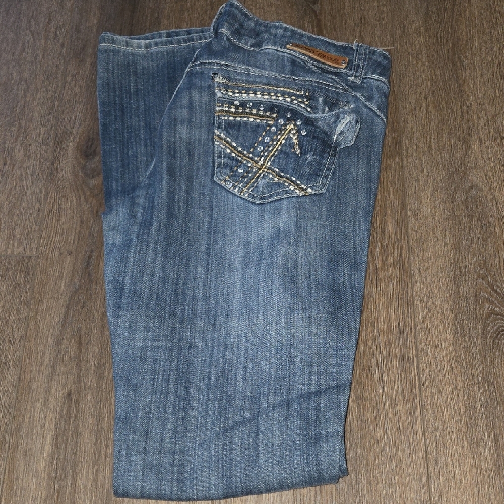 Almost Famous Blue Jeans with Studded Pocket